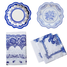 Load image into Gallery viewer, Chinese Style Blue and White Porcelain Paper Plates Tray Floral Party Picnic Wedding Birthday Children Disposable Tableware Dish