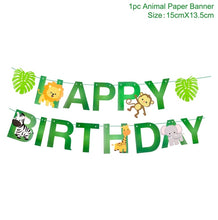 Load image into Gallery viewer, Jungle Animal Tableware Wild One Birthday Party Decor Boys Forest Party Supplies Jungle Safari Theme Party Decor Baby Shower