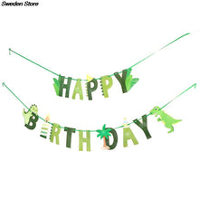 Load image into Gallery viewer, Dinosaur Birthday DIY Garland Happy Birthday Banners Roar Dino Party Decor Balloons Wild One 1st Boy Birthday Party Decorations
