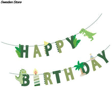 Load image into Gallery viewer, Dinosaur Birthday DIY Garland Happy Birthday Banners Roar Dino Party Decor Balloons Wild One 1st Boy Birthday Party Decorations