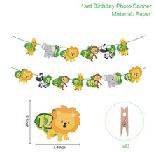 Load image into Gallery viewer, Jungle Animal Tableware Wild One Birthday Party Decor Boys Forest Party Supplies Jungle Safari Theme Party Decor Baby Shower