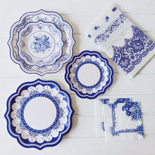 Load image into Gallery viewer, Chinese Style Blue and White Porcelain Paper Plates Tray Floral Party Picnic Wedding Birthday Children Disposable Tableware Dish