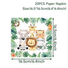 Load image into Gallery viewer, Jungle Animal Tableware Wild One Birthday Party Decor Boys Forest Party Supplies Jungle Safari Theme Party Decor Baby Shower