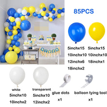Load image into Gallery viewer, Royal Blue Yellow White Balloons Arch Kit Baby Shower Ballon Garland Boys First Birthday Party Kids Wedding Decor Helium Globos