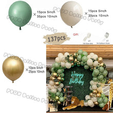 Load image into Gallery viewer, Jungle Safari Party Balloons Green Balloon Garland Arch Kit Wild First Birthday Party Decor Kids Baby Shower Latex Ballon Chain