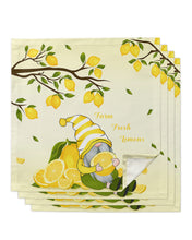 Load image into Gallery viewer, 4pcs Summer Fresh Lemon Indigo Square 50cm Table Napkin Party Wedding Decoration Table Cloth Kitchen Dinner Serving Napkins
