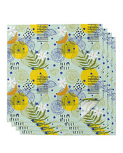 Load image into Gallery viewer, 4pcs Summer Fresh Lemon Indigo Square 50cm Table Napkin Party Wedding Decoration Table Cloth Kitchen Dinner Serving Napkins