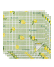 Load image into Gallery viewer, 4pcs Summer Fresh Lemon Indigo Square 50cm Table Napkin Party Wedding Decoration Table Cloth Kitchen Dinner Serving Napkins