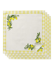 Load image into Gallery viewer, 4pcs Summer Fresh Lemon Indigo Square 50cm Table Napkin Party Wedding Decoration Table Cloth Kitchen Dinner Serving Napkins