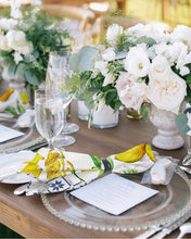 Load image into Gallery viewer, 4pcs Summer Fresh Lemon Indigo Square 50cm Table Napkin Party Wedding Decoration Table Cloth Kitchen Dinner Serving Napkins