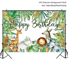 Load image into Gallery viewer, Jungle Animal Tableware Wild One Birthday Party Decor Boys Forest Party Supplies Jungle Safari Theme Party Decor Baby Shower