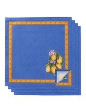 Load image into Gallery viewer, 4pcs Summer Fresh Lemon Indigo Square 50cm Table Napkin Party Wedding Decoration Table Cloth Kitchen Dinner Serving Napkins