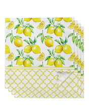 Load image into Gallery viewer, 4pcs Summer Fresh Lemon Indigo Square 50cm Table Napkin Party Wedding Decoration Table Cloth Kitchen Dinner Serving Napkins