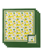 Load image into Gallery viewer, 4pcs Summer Fresh Lemon Indigo Square 50cm Table Napkin Party Wedding Decoration Table Cloth Kitchen Dinner Serving Napkins