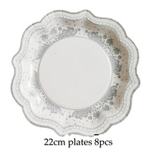 Load image into Gallery viewer, Chinese Style Blue and White Porcelain Paper Plates Cups Party Baby Shower Wedding Birthday Children Disposable Tableware Dish