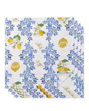 Load image into Gallery viewer, 4pcs Summer Fresh Lemon Indigo Square 50cm Table Napkin Party Wedding Decoration Table Cloth Kitchen Dinner Serving Napkins