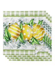 Load image into Gallery viewer, 4pcs Summer Fresh Lemon Indigo Square 50cm Table Napkin Party Wedding Decoration Table Cloth Kitchen Dinner Serving Napkins