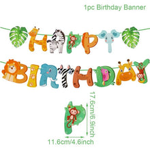 Load image into Gallery viewer, Jungle Animal Tableware Wild One Birthday Party Decor Boys Forest Party Supplies Jungle Safari Theme Party Decor Baby Shower