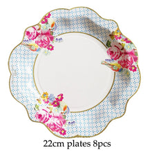 Load image into Gallery viewer, Chinese Style Blue and White Porcelain Paper Plates Cups Party Baby Shower Wedding Birthday Children Disposable Tableware Dish