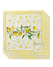Load image into Gallery viewer, 4pcs Summer Fresh Lemon Indigo Square 50cm Table Napkin Party Wedding Decoration Table Cloth Kitchen Dinner Serving Napkins