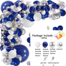 Load image into Gallery viewer, Royal Blue Yellow White Balloons Arch Kit Baby Shower Ballon Garland Boys First Birthday Party Kids Wedding Decor Helium Globos