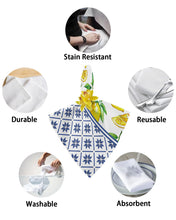 Load image into Gallery viewer, 4pcs Summer Fresh Lemon Indigo Square 50cm Table Napkin Party Wedding Decoration Table Cloth Kitchen Dinner Serving Napkins