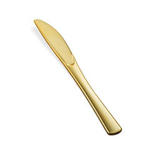 Load image into Gallery viewer, 200 Gold Plastic Silverware Set - Plastic Gold Cutlery Set - Disposable Flatware Gold - 100 Gold Plastic Forks, 50 Gold Plastic Spoons, 50 Gold Cutlery Knives Heavy Duty Silverware for Party Bulk