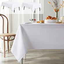 Load image into Gallery viewer, MYSKY HOME 2 Pack White Table Cloths Rectangular Nappe de Table Rectangulaire Table Cloth Machine Washable Polyester Table Cover for Dining Buffet Parties Picnic Weddings, 60x84 Inch