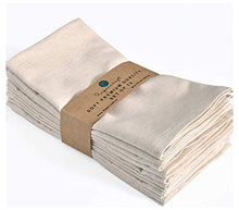 Load image into Gallery viewer, Dinner Cloth Napkins, Cotton Linen Blend 12 Pack Natural Premium Quality, Mitered Corners for Every Day Use Napkins are Pre Shrunk and Good Absorbency Christmas Cloth Napkins Ivory