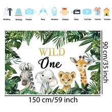 Load image into Gallery viewer, Safari Wild One Backdrop Frist Birthday Party Banner Birthday Decorations Boy 1st Birthday Party Supplies Welcome Sign for Indoor Outdoor