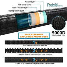 Load image into Gallery viewer, Relxitl Expandable Garden Hose 50ft Water Hose Solid Brass Fittings, 10 Function Sprayer Nozzle Flexible Expanding Garden Hose with Hanger Water Pipe (50ft, Black)