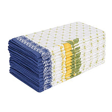 Load image into Gallery viewer, FINGERCRAFT Cloth Napkins Set of 12 Cotton Linen Blend Printed Dinner Napkins Perfect for Parties Dinners Weddings Cocktail Napkins Cloth 20x20 (Set of 12, Lemon Leaf Print)