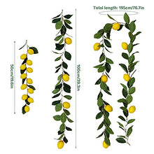 Load image into Gallery viewer, SAHLA 76.7inch Artificial Lemon Garland Greenery Garland with Foam Yellow Lemons Spring Summer Fruit Garland for Wedding Table Decor