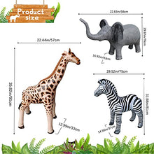 Load image into Gallery viewer, GUGELIVES Big Jungle Safari Theme Party Inflatable 3D Animal Balloons for Baby Shower Kids Wild One Woodland Forest Birthday Partys Decorations (M, Zebra+Elephant+Giraffe)