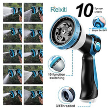 Load image into Gallery viewer, Relxitl Expandable Garden Hose 50ft Water Hose Solid Brass Fittings, 10 Function Sprayer Nozzle Flexible Expanding Garden Hose with Hanger Water Pipe (50ft, Black)