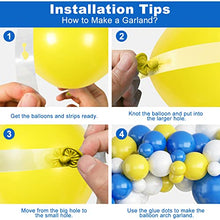 Load image into Gallery viewer, 124PCS Blue Yellow White Balloon Garland Arch Kit, 18 12 5 inch Matte Blue White Yellow Balloons Garland Kit, Decoration Balloons for Birthday Baby Shower Wedding Anniversary Picnic Festival Party