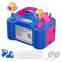 Load image into Gallery viewer, ID IDAODAN Electric Balloon Pump Portable Blue Dual Nozzle Electric Air Balloon Blower Pump 110V 600W Electric Balloon Inflator for Party Decorations