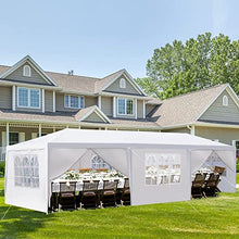 Load image into Gallery viewer, Fujampe 10x30 Canopy Tent with Walls Outdoor Party Tent UV Protection Waterproof Patio Canopy Shelter Gazebo White Wedding Tents for Party (10 x 30ft with 8 Removable Sidewalls)