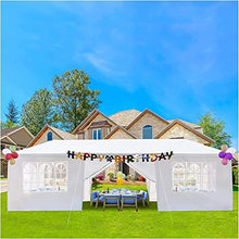 Load image into Gallery viewer, Fujampe 10x30 Canopy Tent with Walls Outdoor Party Tent UV Protection Waterproof Patio Canopy Shelter Gazebo White Wedding Tents for Party (10 x 30ft with 8 Removable Sidewalls)