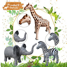 Load image into Gallery viewer, GUGELIVES Big Jungle Safari Theme Party Inflatable 3D Animal Balloons for Baby Shower Kids Wild One Woodland Forest Birthday Partys Decorations (M, Zebra+Elephant+Giraffe)