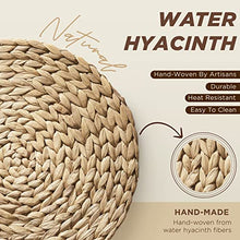 Load image into Gallery viewer, (Sizes:12"-13'') BLUEWEST Woven Placemats (Set of 10), Round Placemats RattPlacemats, Wicker Water Hyacinth Placemats, Round Braided Placemats Set, Heat Resistant/Durable for Plate (13'', Set 10)