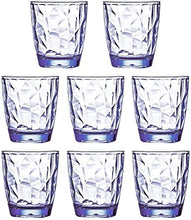 Load image into Gallery viewer, 10 Oz 8-Piece Premium Unbreakable Drinking Glasses Plastic Tumblers Dishwasher Safe BPA Free Small Acrylic Juice Glasses for Kids Plastic Water Glasses (Blue)