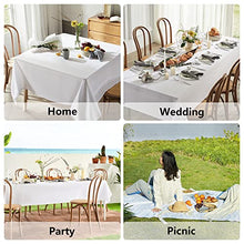 Load image into Gallery viewer, MYSKY HOME 2 Pack White Table Cloths Rectangular Nappe de Table Rectangulaire Table Cloth Machine Washable Polyester Table Cover for Dining Buffet Parties Picnic Weddings, 60x84 Inch