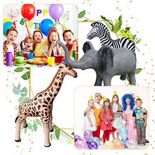 Load image into Gallery viewer, GUGELIVES Big Jungle Safari Theme Party Inflatable 3D Animal Balloons for Baby Shower Kids Wild One Woodland Forest Birthday Partys Decorations (M, Zebra+Elephant+Giraffe)