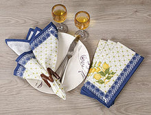 Load image into Gallery viewer, FINGERCRAFT Cloth Napkins Set of 12 Cotton Linen Blend Printed Dinner Napkins Perfect for Parties Dinners Weddings Cocktail Napkins Cloth 20x20 (Set of 12, Lemon Leaf Print)
