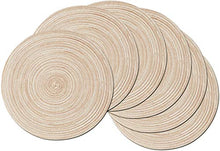 Load image into Gallery viewer, SHACOS Round Braided Placemats Set of 6 Washable Round Placemats for Kitchen Table 15 inch Round Table Mats (Beige, 6)