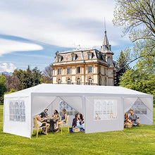 Load image into Gallery viewer, Fujampe 10x30 Canopy Tent with Walls Outdoor Party Tent UV Protection Waterproof Patio Canopy Shelter Gazebo White Wedding Tents for Party (10 x 30ft with 8 Removable Sidewalls)
