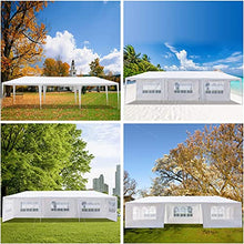 Load image into Gallery viewer, Fujampe 10x30 Canopy Tent with Walls Outdoor Party Tent UV Protection Waterproof Patio Canopy Shelter Gazebo White Wedding Tents for Party (10 x 30ft with 8 Removable Sidewalls)