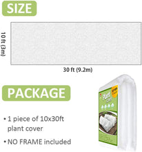 Load image into Gallery viewer, Plant Covers Freeze Protection,10Ft x 30Ft Reusable Floating Row Cover,Freeze Protection Plant Blankets for Cold Weather (Support Hoops Not Included)