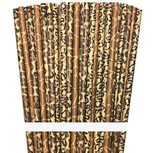 Load image into Gallery viewer, Outside the Box Papers Safari Theme Animal Print Paper Drinking Straws 7.75 Inches 75 Pack Black, Brown, Tan